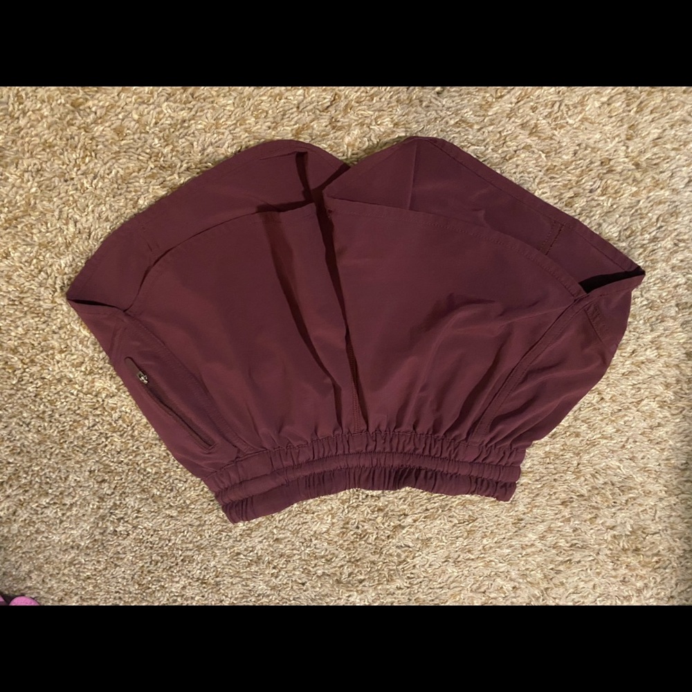 Maroon Lululemon 4” Tracker V Short